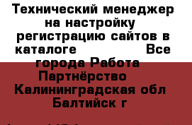 Технический менеджер на настройку, регистрацию сайтов в каталоге runet.site - Все города Работа » Партнёрство   . Калининградская обл.,Балтийск г.